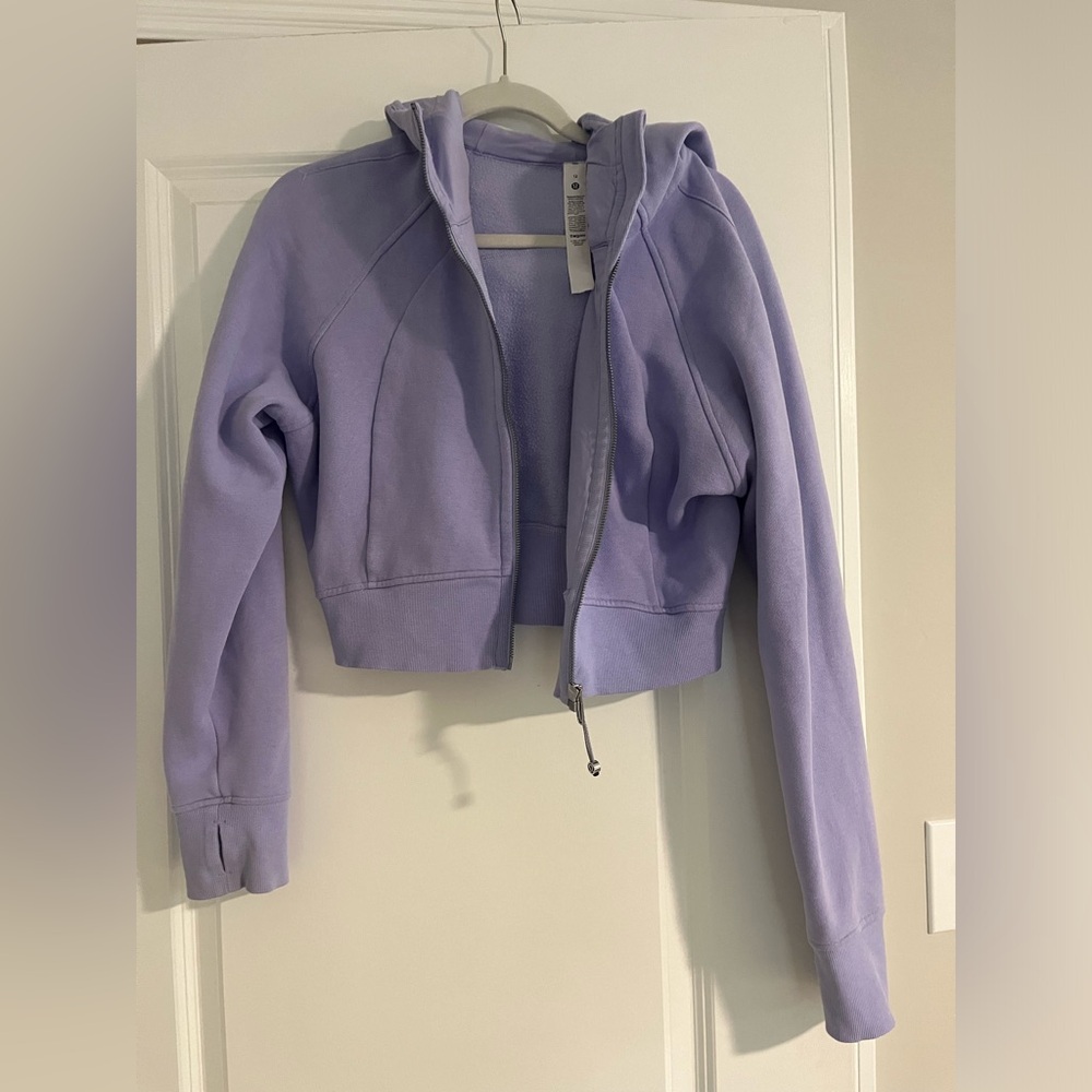 luluemon cropped scuba full zip (12) lilac purple